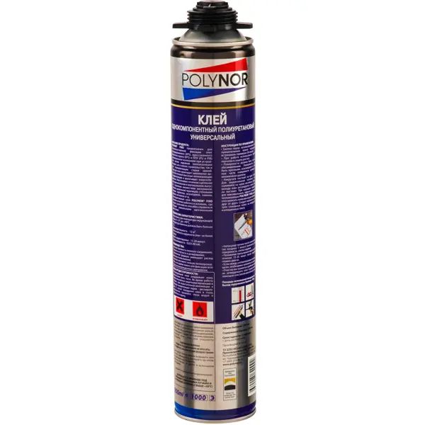 Клей-пена полиуретановый Polynor Fixo для теплоизоляции 1000 мл - изображение 2