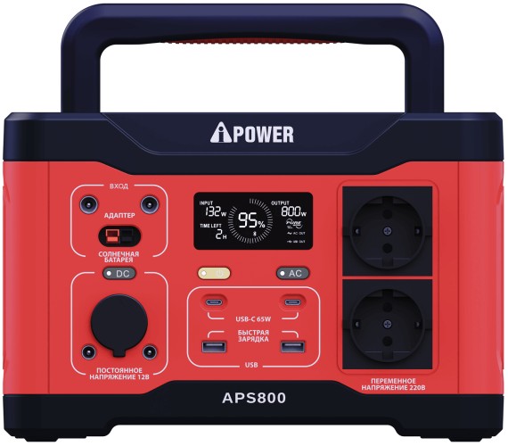 Портативная электростанция A-iPOWER APS 800 аккумуляторная 20602 - изображение 2