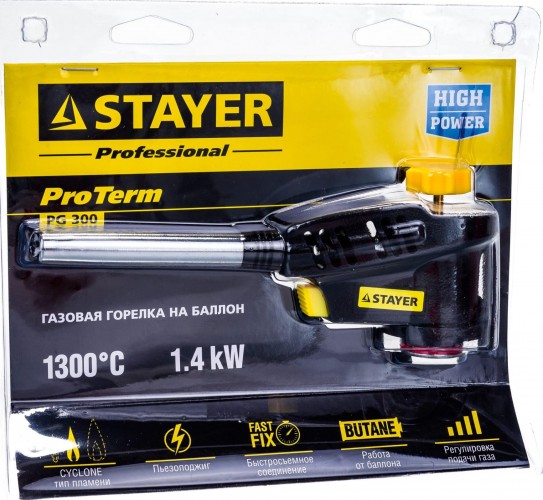 Портативная горелка STAYER PROTerm на баллон, "professional", с пьезоподжигом, регули 55582 - изображение 2