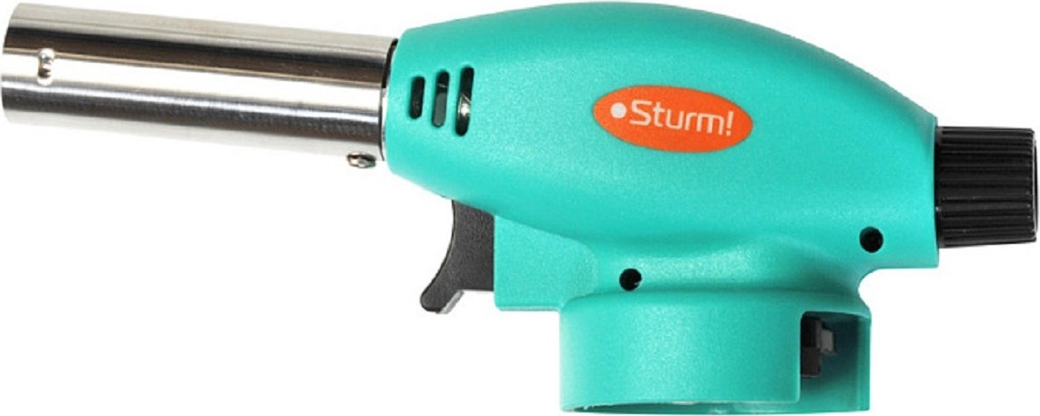 Портативная горелка Sturm 5015-KL-02 пьезоподж.(курок), рег.пламени, защита от ветра