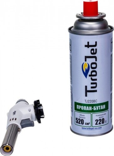 Портативная горелка TurboJet TJ723-B набор с пьезоподжигом tj74-b + газ. баллон tj220bc
