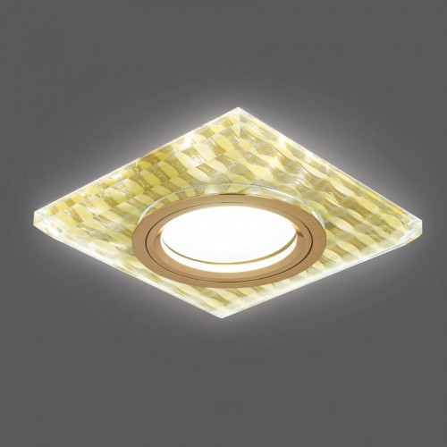 Потолочный светодиодный светильник GAUSS BL081 backlight квадрат. золотые нити/золото, gu5.3, led - изображение 2