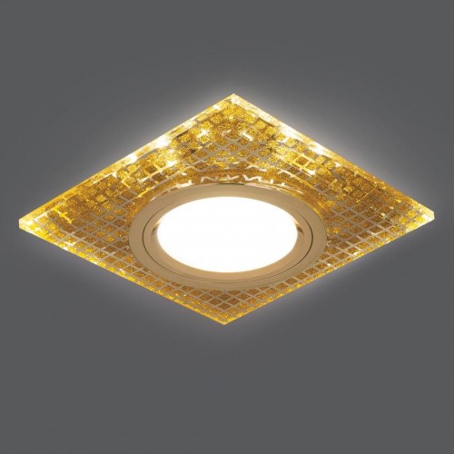 Потолочный светодиодный светильник GAUSS BL077 backlight квадрат. золото/кристалл/золото, gu5.3, - изображение 2