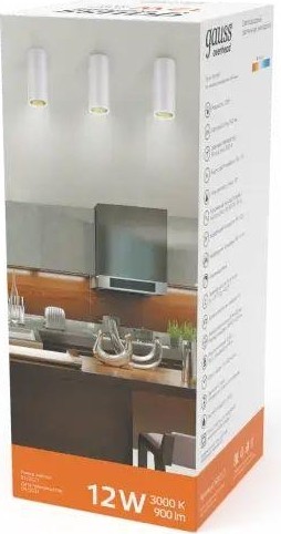 Потолочный светодиодный светильник GAUSS HD012 overhead накл цил 12w 900lm 3000k белый золото - изображение 4