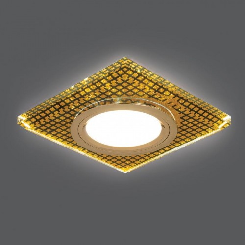 Потолочный светодиодный светильник GAUSS BL075 backlight квадрат. кристалл/черный/золото, gu5.3, - изображение 2