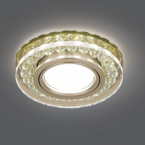 Потолочный светодиодный светильник GAUSS BL048 backlight кругл. шампань/кристалл/хром, gu5.3, led - изображение 3