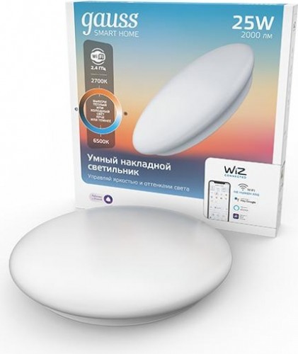 Потолочный светодиодный светильник GAUSS Smart home 25w2000lm2700-6500к198-264v ip20 400*70мм  2050112 - изображение 2