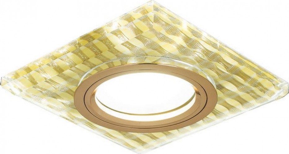 Потолочный светодиодный светильник GAUSS BL081 backlight квадрат. золотые нити/золото, gu5.3, led