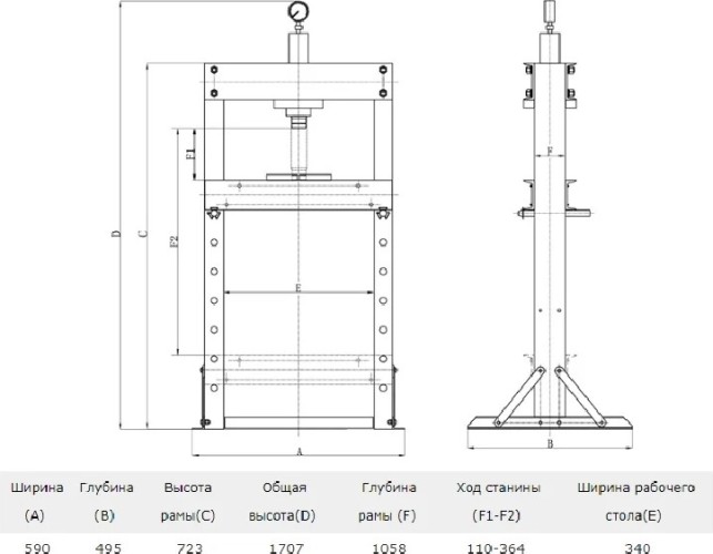 Пресс гидравлический СТАНКОИМПОРТ SD0802 настольный 10 тонн - изображение 2