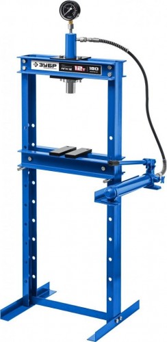 Пресс гидравлический ЗУБР ПГН-12 с гидронасосом и манометром, 12т 43072-12