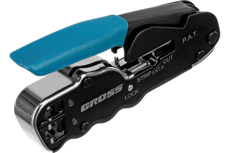 Пресс-клещи GROSS 17723 для обжима телеф. и компьют. клемм RJ45, 8P и RJ11