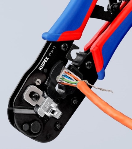 Пресс-клещи KNIPEX KN-975113 3-в-1, для штекеров RJ 45 - изображение 2