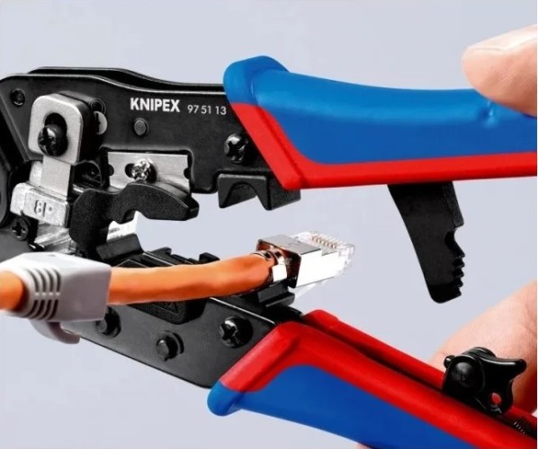 Пресс-клещи KNIPEX KN-975113SB 3-в-1, для штекеров RJ 45 - изображение 2