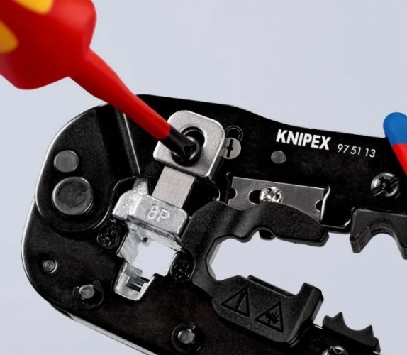 Пресс-клещи KNIPEX KN-975113 3-в-1, для штекеров RJ 45 - изображение 3