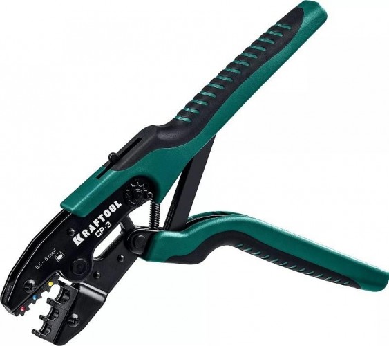 Пресс-клещи KRAFTOOL CP-3 для изолированных наконечников и муфт 0,5-6 мм.кв, 45461-3