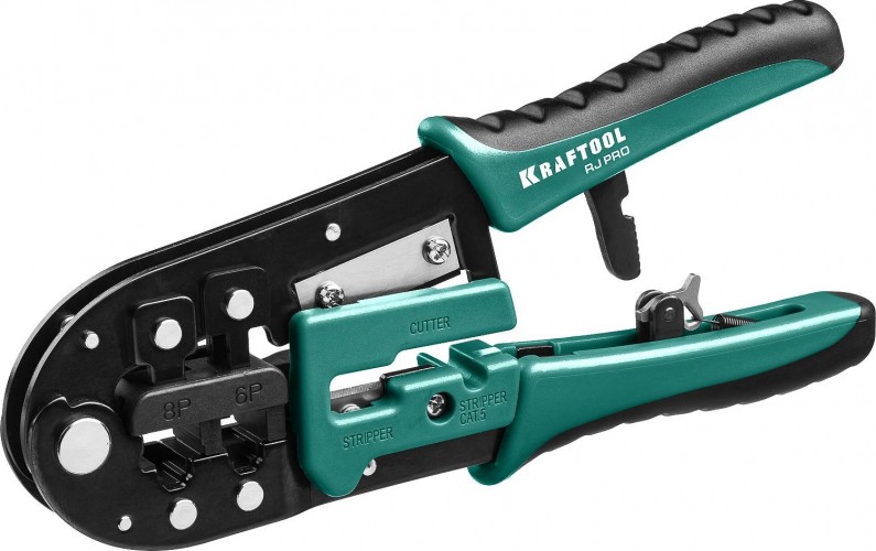 Пресс-клещи KRAFTOOL RJ-Pro универсальные rj45, rj11/rj12 22698 - изображение 2