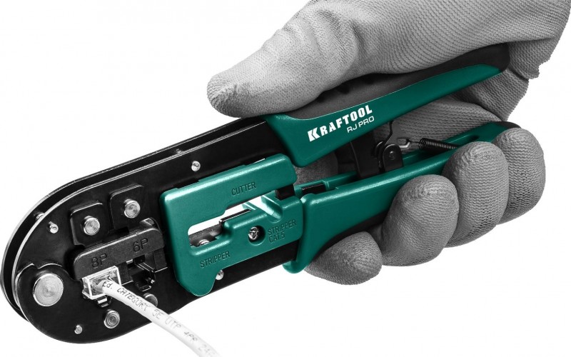 Пресс-клещи KRAFTOOL RJ-Pro универсальные rj45, rj11/rj12 22698 - изображение 4