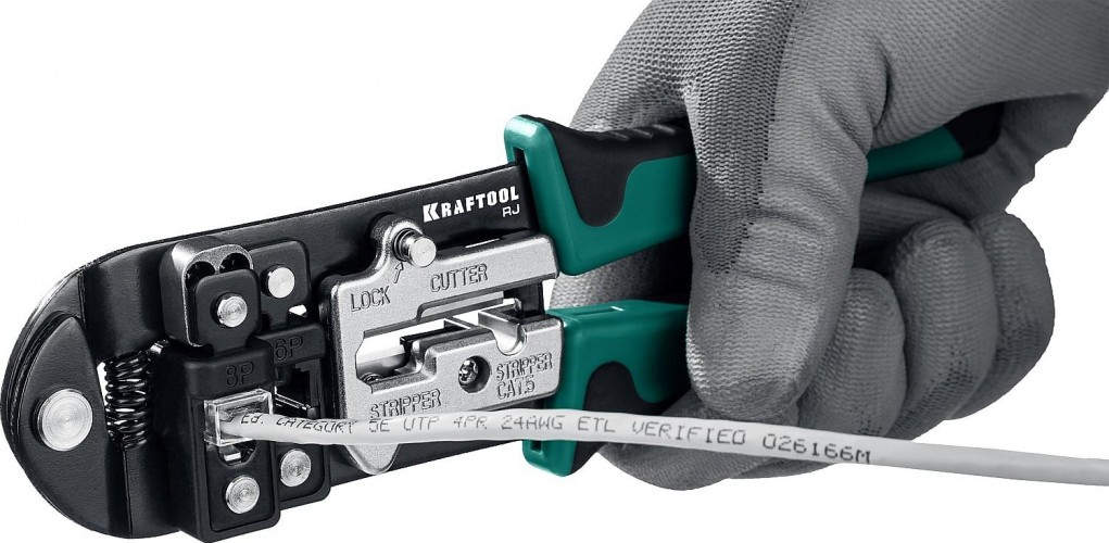 Пресс-клещи KRAFTOOL RJ универсальные rj45, rj11/rj12 22699 - изображение 5