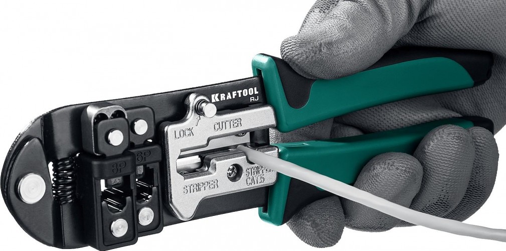 Пресс-клещи KRAFTOOL RJ универсальные rj45, rj11/rj12 22699 - изображение 4