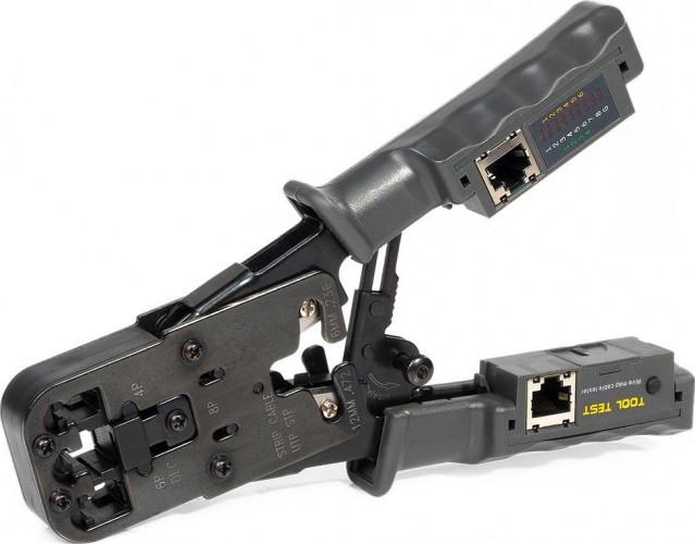 Пресс-клещи КВТ JT-03T для rj-разъемов с тестером 84493