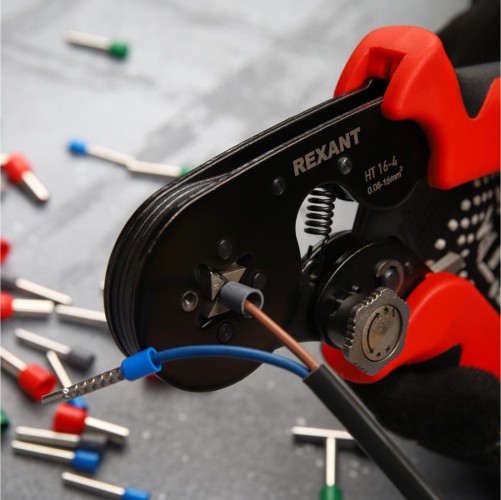 Пресс-клещи REXANT HT16-4 для обжима штыревых наконечников 12-3216-1 - изображение 5
