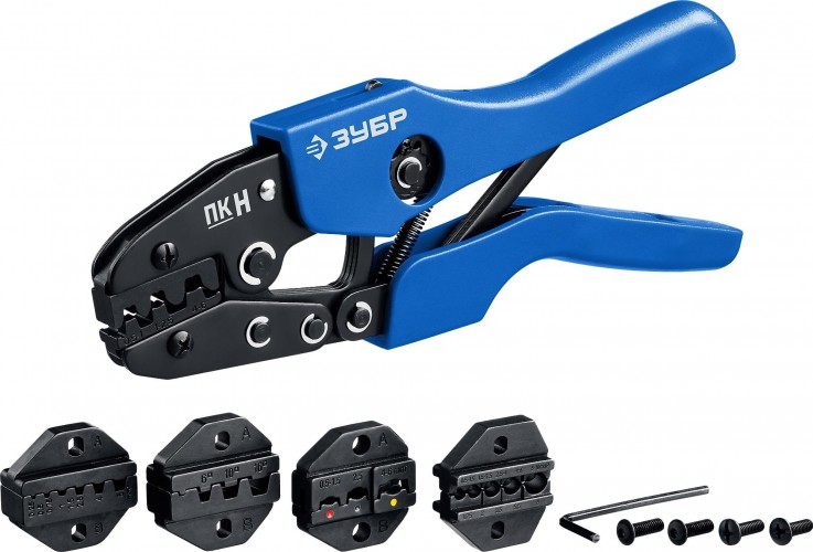 Пресс-клещи ЗУБР Профессионал ПК набор (5 матриц) 45455