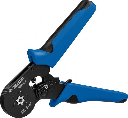 Пресс-клещи ЗУБР ПРОФЕССИОНАЛ пкм-6-6 для втулочных наконечников 0.25-6 мм.кв, 22654_z01 - изображение 2
