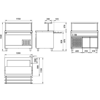 Прилавок холодильный открытый охлаждаемый ПВ(Н)О-1(2) - изображение 3