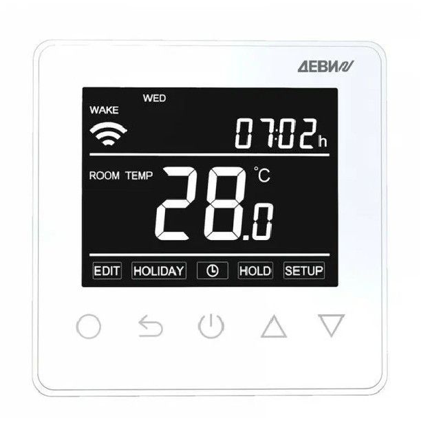 Терморегулятор ДЕВИ Prime c Wi-Fi, с комбинацией датчиков, белый, 16А