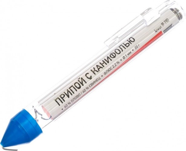 Припой c канифолью REXANT ПОС-61 d=1,0 мм 09-3103 09-3103 - изображение 2