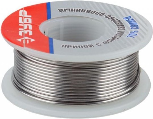 Припой оловянно-свинцовый с канифолью ЗУБР ПОС 30 25 гр. 55422-025 55422-025