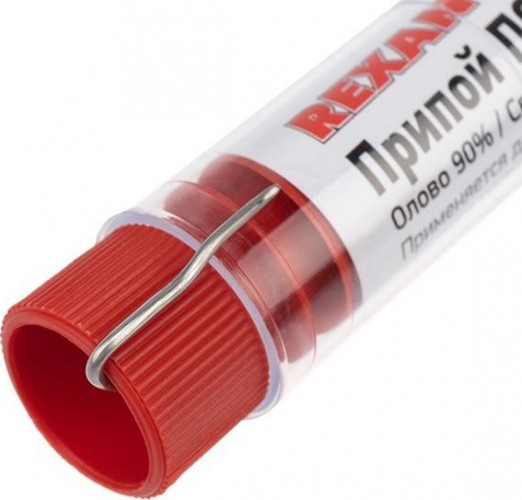Припой REXANT ПР3094 без канифоли пос-90, 10г, 1мм, (олово 90%, свинец 09-3094 - изображение 2