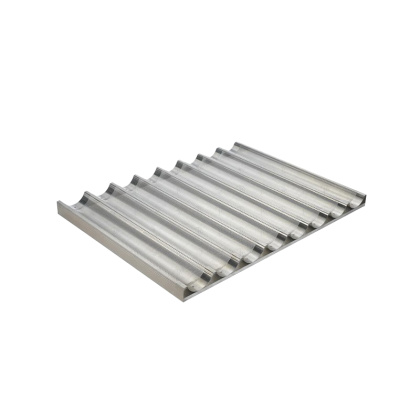 Противень WLBake багетный, 800х600 мм, 8 поперечных волн, перфорированный