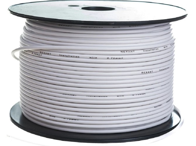 Провод REXANT 01-6501 ПГВА / ПВАМ 1х0.75мм², (бухта 100м), белый - изображение 4