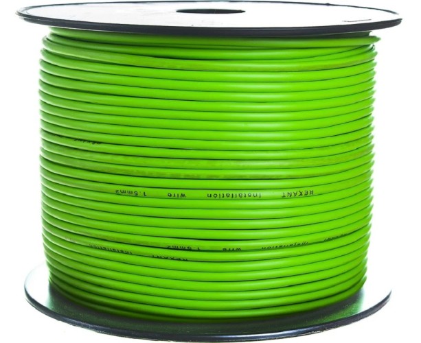 Провод REXANT 01-6533 ПГВА / ПВАМ 1х1.50мм², (бухта 100м), зеленый