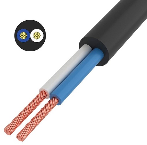 Провод REXANT 01-8031-20 ПВС 2x0,75 мм², черный, 20 м, ГОСТ