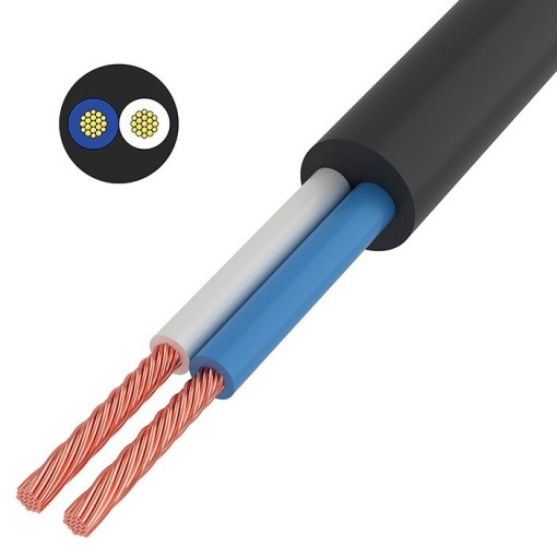 Провод REXANT 01-8031-5 ПВС 2x0,75 мм², черный, 5 м, ГОСТ