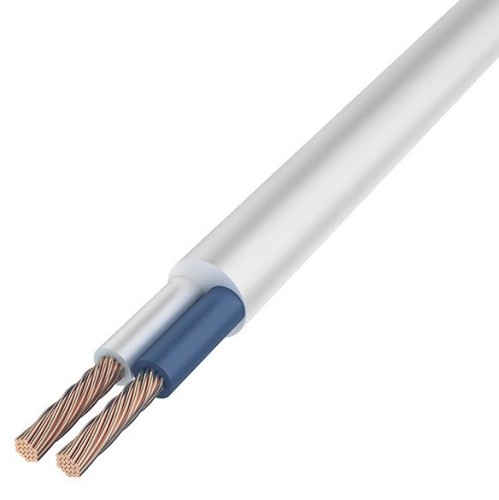 Провод REXANT 01-8032-20 ПВС 2x1,0 мм², белый, 20 м, ГОСТ