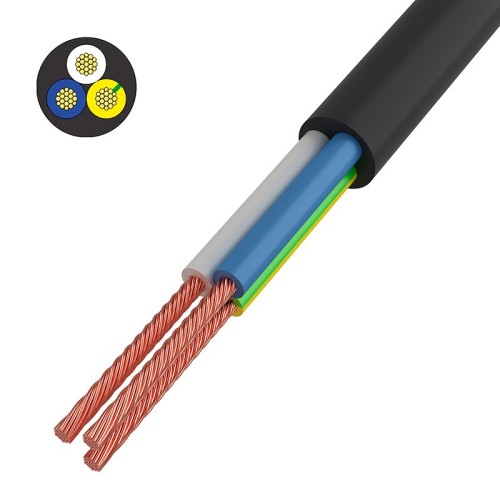 Провод REXANT 01-8043-5 ПВС 3x0,75 мм², черный, 5 м, ГОСТ