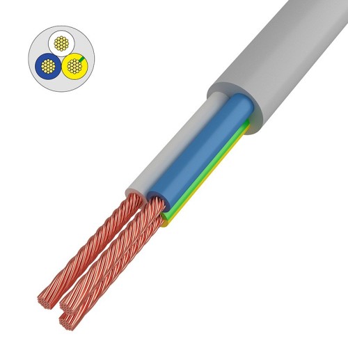 Провод REXANT 01-8044-5 ПВС 3x1,0 мм², белый, 5 м, ГОСТ