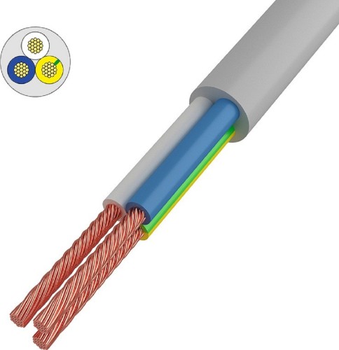 Провод REXANT 01-8044-50 ПВС 3x1,0 мм², белый, длина 50 метров, ГОСТ