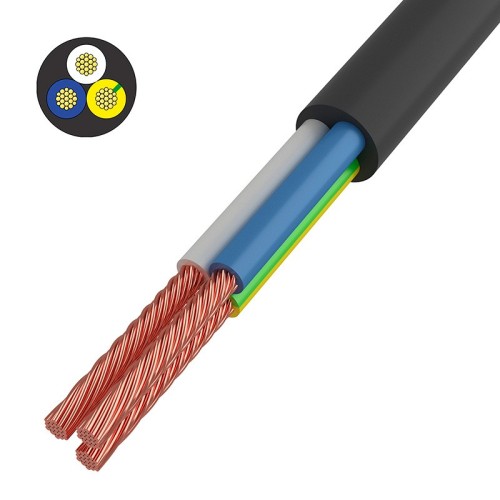 Провод REXANT 01-8047-5 ПВС 3x1,5 мм², черный, 5 м, ГОСТ