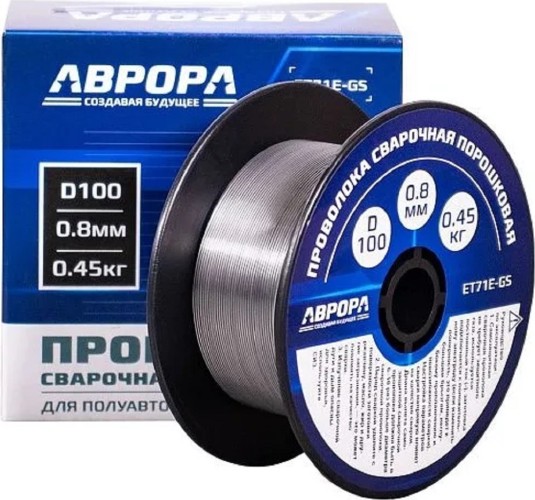 Проволока сварочная флюсовая AURORA E71T-GS d.0.8 мм NO GAS 39776
