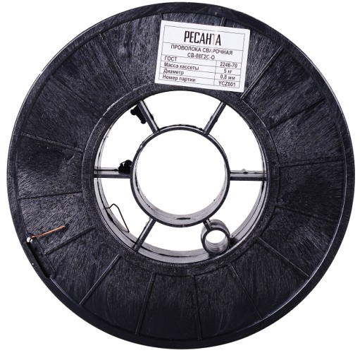 Проволока сварочная омедненная Ресанта 0,8 мм 5 кг, СВ-08Г2С 71/6/53 - изображение 4