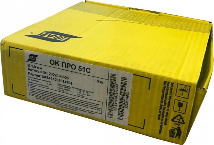 Проволока сварочная омедненная ESAB ОК ПРО 51С 1,0mm 5kg 2322104600 2322104600 - изображение 2
