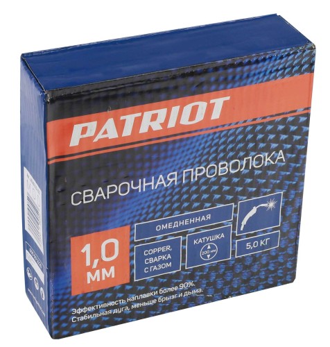 Проволока сварочная омедненная PATRIOT 1.0 мм, 5 кг 605002220 - изображение 2