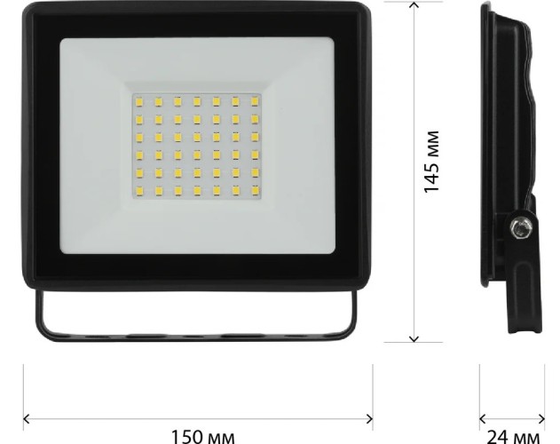 Прожектор ЭРА LPR-023-0-30K-050 3000К 4000лм IP65, светодиодный уличный Б0052859 - изображение 4