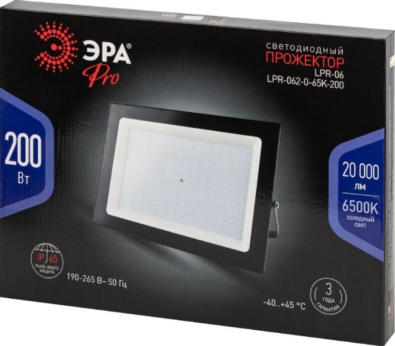 Прожектор ЭРА PRO LPR-062-0-65K-200 6500К 20000лм IP65 призма, светодиодный уличный Б0064695 - изображение 3
