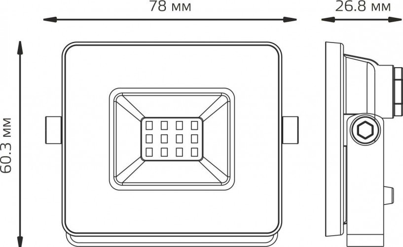 Прожектор GAUSS BASIC 10W 820lm 6500k 200-240v ip65 графитовый 688100310 - изображение 4