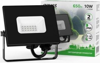 Прожектор GAUSS Elementary 10w 650lm зеленого свечения 175-265v ip65 черный led 613100610 - изображение 2
